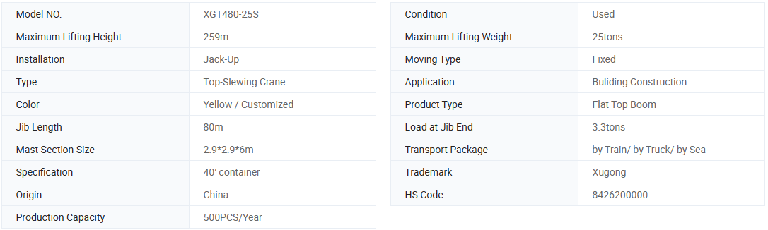 XGT480-25S1 tower cranes for sale - Photo1